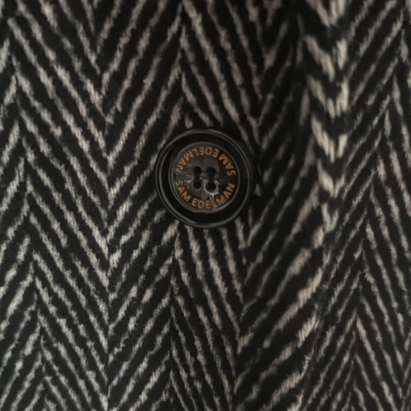 NWT Sam Edelman Black houndstooth wool Trench Coat XXL - Picture 4 of 5
